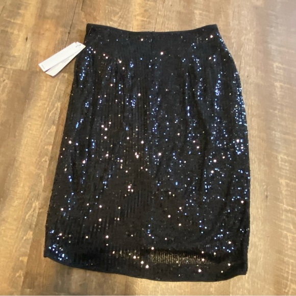 NWT Calvin Klein Black Sequin Skirt Size 6 - Picture 8 of 8
